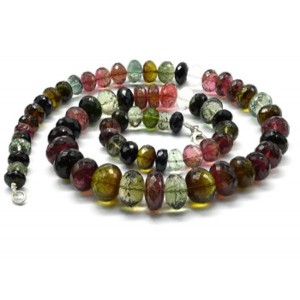 Бусы из Турмалина рондель огранка 9-16мм, 54см, 108,3г