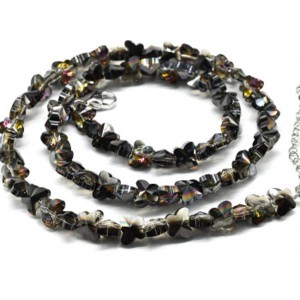 Бусы из циркона бабочка 6*8мм цвет турмалин, 46см (иск.)