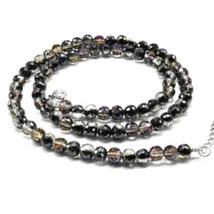 Бусы из циркона шарик гр.6мм цвет турмалин, 46см (иск.)