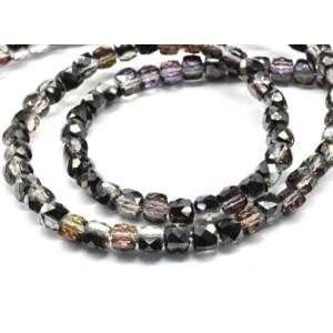 Бусы из циркона кубик гр.5мм цвет турмалин, 47см (иск.)