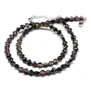 Бусы из циркона клевер 6мм цвет турмалин, 46см (иск.)