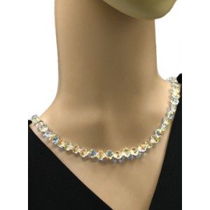 Бусы из циркона клевер 6мм цвет хрусталь хамелеон, 48см (иск.)