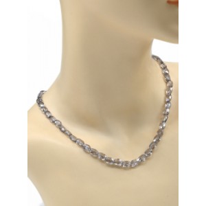 Бусы из циркона овал 6*8мм цвет сиреневый, 47см (иск.)