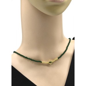 Бусы-браслет на резинке из циркона рондель гр.3*2мм цвет зеленый, 50см. (иск.)