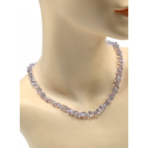 Бусы из циркона бабочки 6*8мм цвет сиреневый, 46см (иск.)