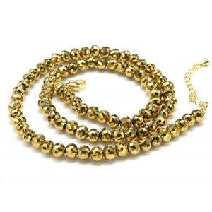 Бусы из циркона шарик гр.6мм цвет золотистый, 48см (иск.) Бусы из циркона шарик гр.6мм цвет золотистый, 48см (иск.)