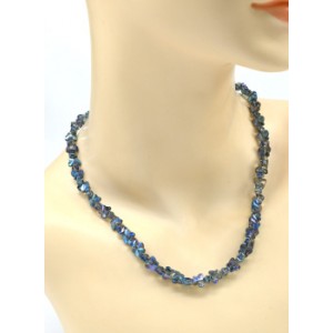 Бусы из циркона бабочка 6*8мм цвет синий, 46см (иск.)