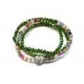 Бусы-браслет из циркона рондель 4*3мм цвет зеленый, 50см (иск.)