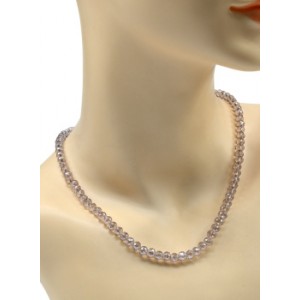 Бусы из циркона шарик гр.6мм цвет сиреневый, 46см (иск.)