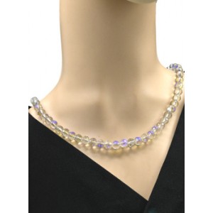 Бусы из циркона шарик гр.8мм цвет зелено-голубой, 48см (иск.)