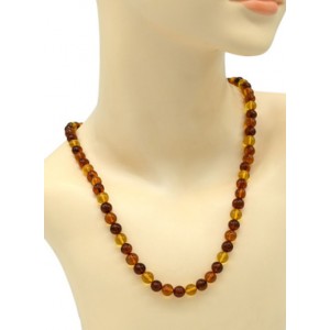 Бусы из натурального янтаря шарик 7-8мм, 19,7г медовый, коньячный, 53см