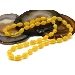 Бусы из янтаря рис 8*12мм медово-молочный, 53см (иск.)