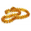 Бусы янтарные шестигранник 12*8мм цвет светло-коньячный, 52см (иск.)
