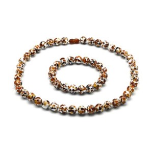 Бусы и браслет из янтаря мозаика шарик 11мм, 48см