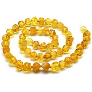 Бусы янтарные "кусанка" 8-10мм цвет лимонный, 44см
