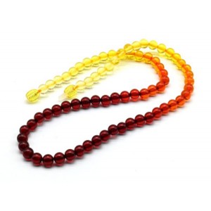 Бусы из янтаря шарик 6мм цвет радуга лимонно-вишневый, 47см (иск.) Бусы из янтаря шарик 6мм цвет радуга лимонно-вишневый, 47см (иск.)