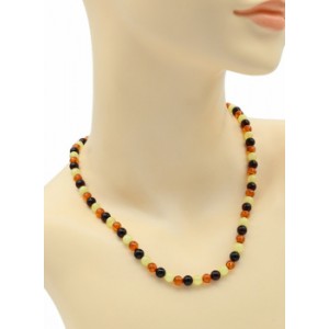 Бусы из янтаря шарик 6мм цвет молочный, св.коньячный, вишня, 47см (иск.) Бусы из янтаря шарик 6мм цвет молочный, св.коньячный, вишня, 47см (иск.)