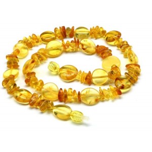 Бусы янтарные галтовка, крошка цвет лимонный, 44см Бусы янтарные галтовка, крошка цвет лимонный, 44см