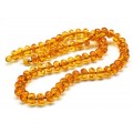Бусы янтарные рондель 11*7мм цвет медовый, 54см (иск.)