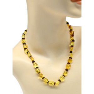 Бусы из янтаря галтовка, крошка цвет лимонный, коньячный, 45см