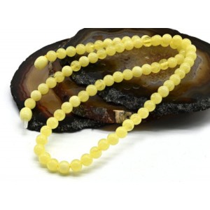 Бусы из янтаря шарик 6мм цвет молочный, 46см (иск.)