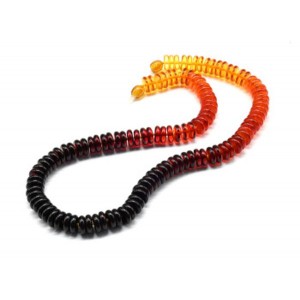 Бусы янтарные диски 10мм цвет радуга медово-вишневый, 46см (иск.)