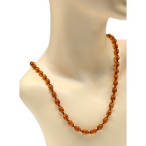 Бусы янтарные рис 7*11мм цвет коньячный, 54см (иск.)