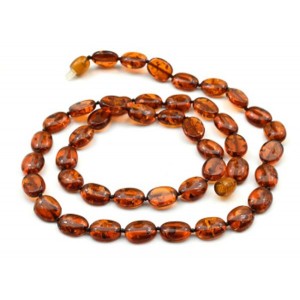 Бусы янтарные овал 8*11мм цвет коньячный, 55см (иск.)