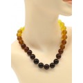 Янтарные бусы шарик 14мм цвет лимонно-коньячный, 46см (иск.)