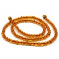 Бусы из янтаря шарик 5мм цвет коньячный, 55см (иск.)