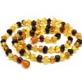Бусы янтарные "кусанка" 5-6мм цвет лимонный, медовый, кофейный, 50см