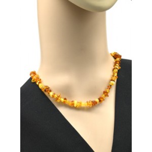 Бусы из натурального янтаря галтовка цвет медовый, молочный, коньячный, 46см