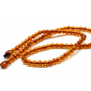 Бусы из янтаря шарик 6мм цвет коньячный, 54см (иск.)