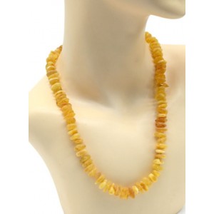 Бусы янтарные лечебка легкая полировка галтовка цвет медовый, 55см