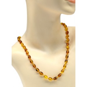 Бусы янтарные рис 7*11мм цвет медовый, 53см (иск.)