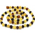 Бусы янтарные "кусанка" 5-6мм цвет лимонно-молочный, кофейный, 48см