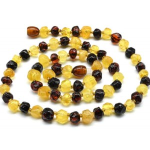 Бусы янтарные "кусанка" 5-6мм цвет лимонно-молочный, кофейный, 48см