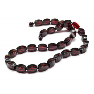 Бусы янтарные рис с гранями 8*14мм цвет вишня, 48см (иск.)