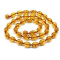 Бусы янтарные рис 7*11мм цвет светло-коньячный, 48см (иск.)