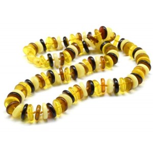 Бусы янтарные диски 12мм ассорти, 54см (иск.)