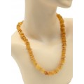 Бусы янтарные лечебка легкая полировка цвет светло-коньячный, 54см