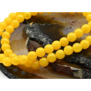 Бусы из янтаря шарик 6мм цвет карамельный, 45см (иск.)