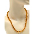 Бусы из янтаря шарик 8мм цвет светло-коньячный, 46см (иск.)