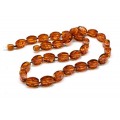 Бусы янтарные рис с гранями 8*14мм цвет коньячный, 47см (иск.)