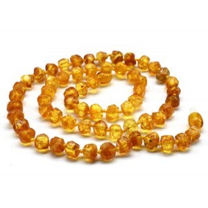 Бусы янтарные "кусанка" 6-7мм цвет медовый, 46см