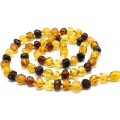 Бусы янтарные "кусанка" 6-7мм цвет лимонный, медовый, кофейный, 44см