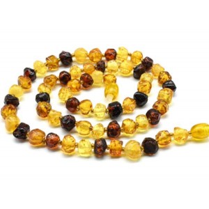 Бусы янтарные "кусанка" 6-7мм цвет лимонный, медовый, кофейный, 44см Бусы янтарные "кусанка" 6-7мм цвет лимонный, медовый, кофейный, 44см