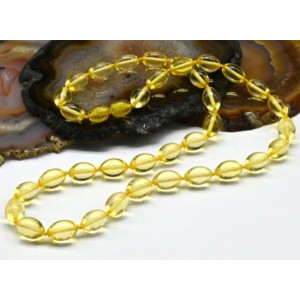 Бусы из янтаря рис 7*11мм лимонный, 45см (иск.)