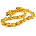 Бусы янтарные рис с гранями 8*14мм цвет лимонный, 48см (иск.)