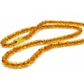 Бусы из янтаря шарик 5мм цвет медовый, 54см (иск.)
